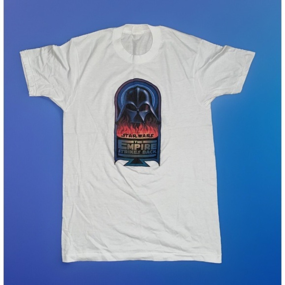 Vtg 1979 Star Wars Empire Strikes Back Crew Shirt UNWORN Vader In Flames L RARE